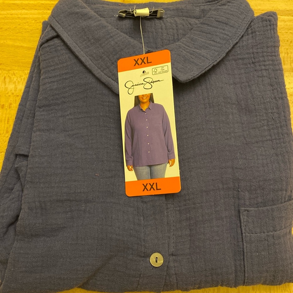 Jessica Simpson NWT Women’s Gauze Button Down Shirt, Size XXL